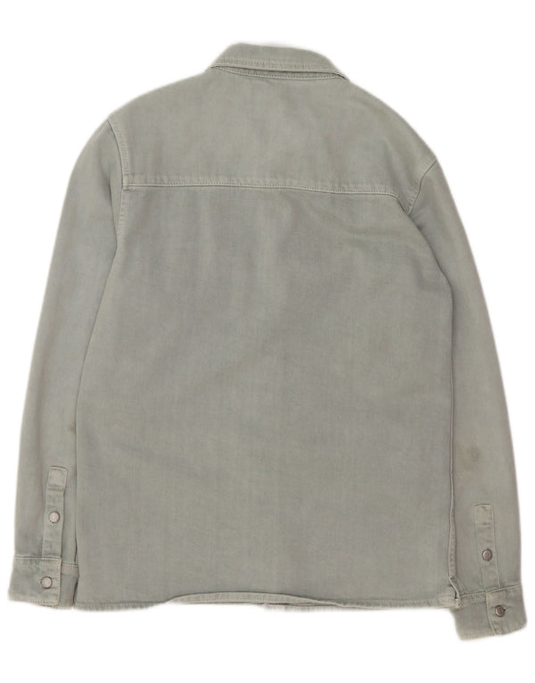 Zara Hombre Camisa Vaquera Relaxed Fit Algodón Verde Pequeño