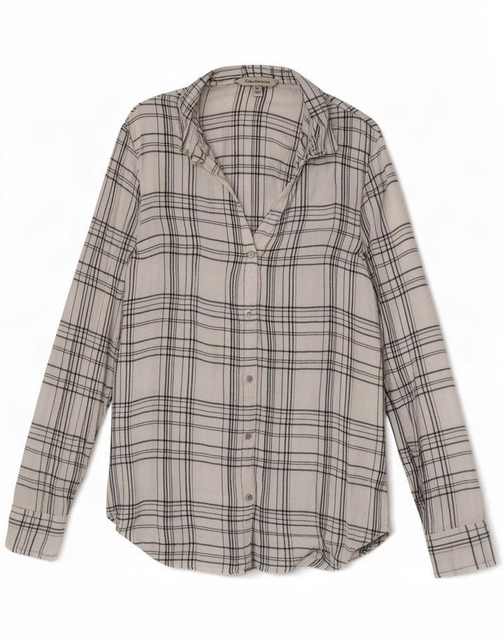 Calvin Klein Jeans Camisa para mujer Reino Unido 12 Medium White Check