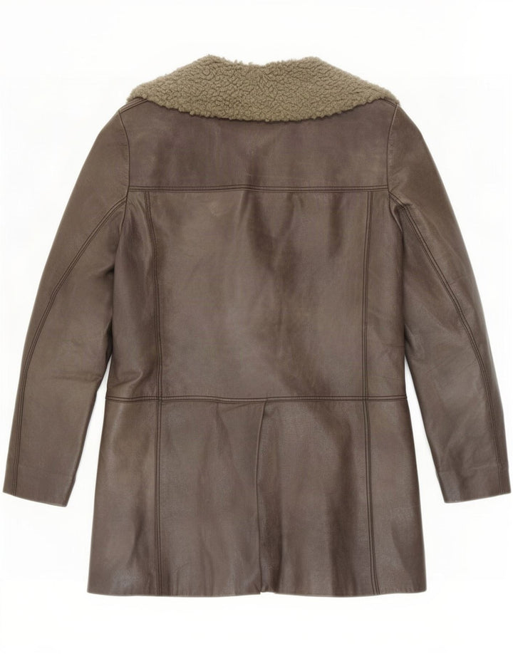 Vintage mujer shearling chaqueta Reino Unido 10 pequeño gris