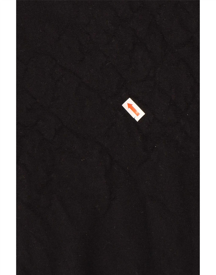 Tommy Hilfiger Jersey de cuello redondo para hombre, talla grande, de lana negra