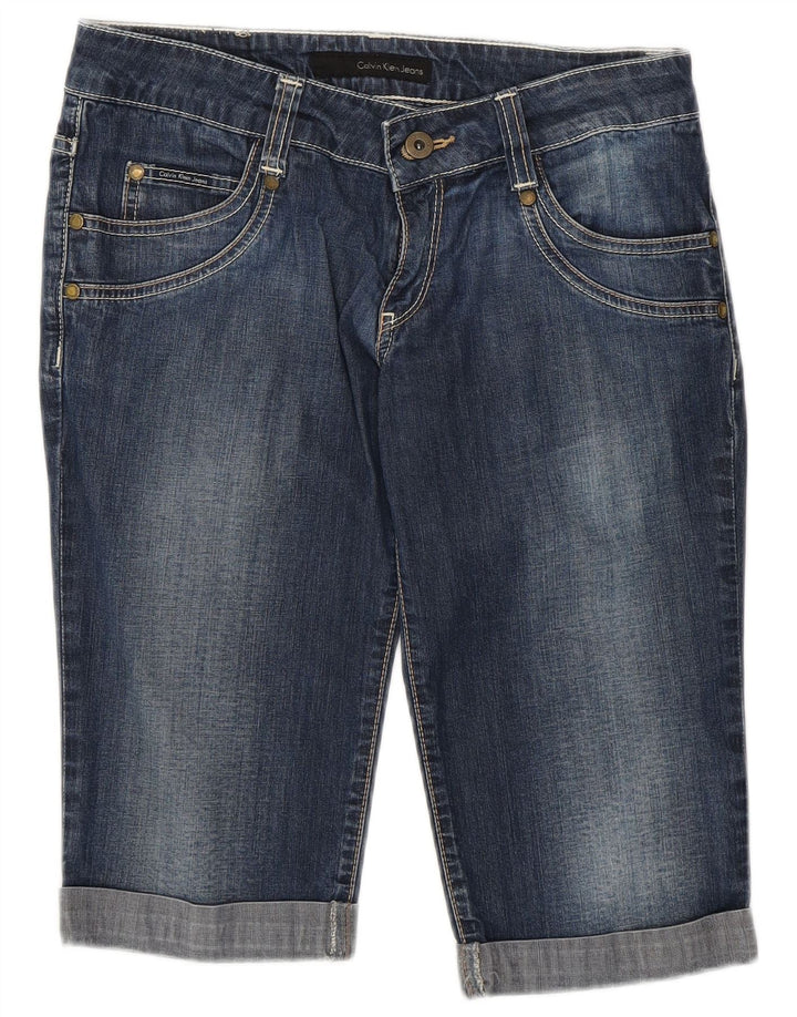 CALVIN KLEIN Shorts vaqueros para mujer W28 Algodón azul marino medio