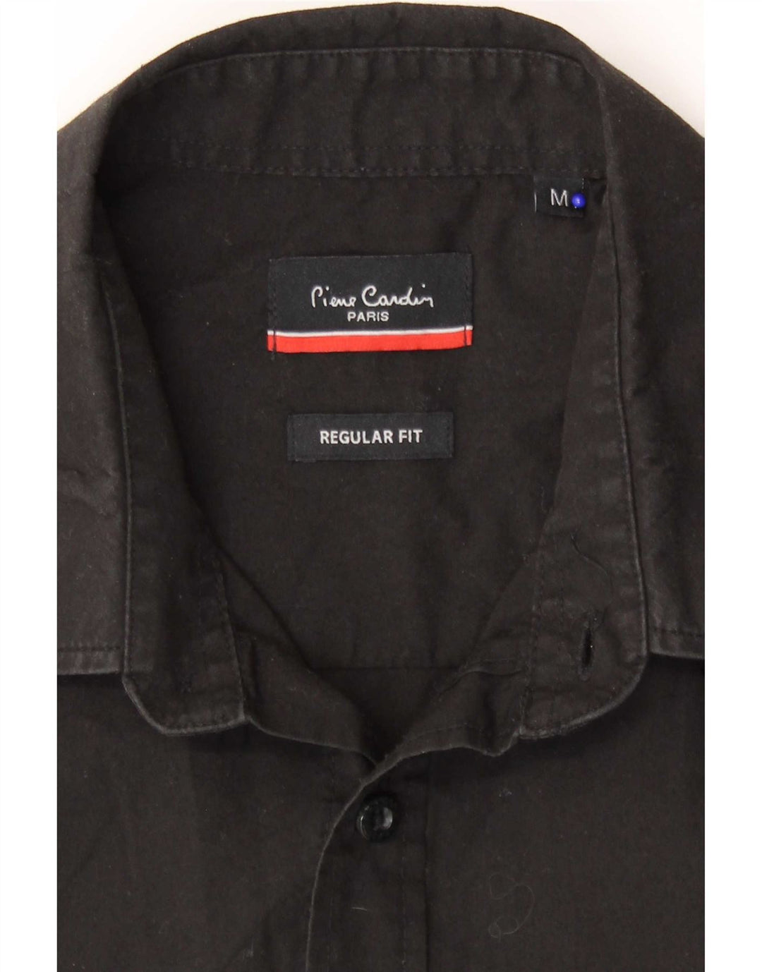 Pierre Cardin Camisa de corte regular de manga corta para hombre Poliéster negro mediano