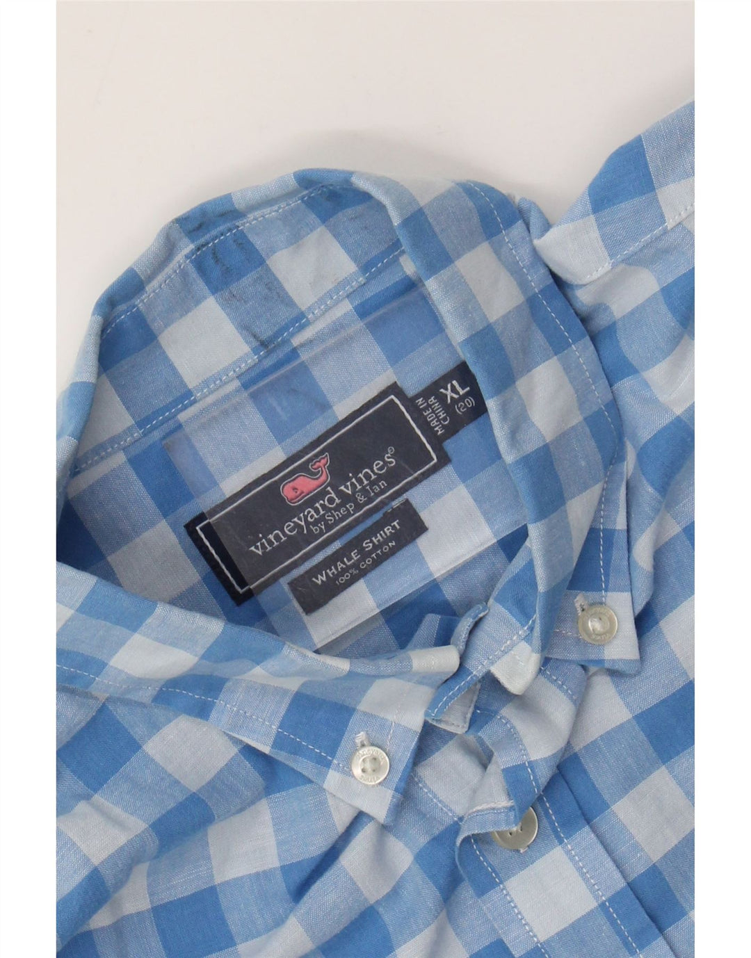 Vineyard Vines Camisa Niño 15-16 Años XL Algodón Vichy Azul