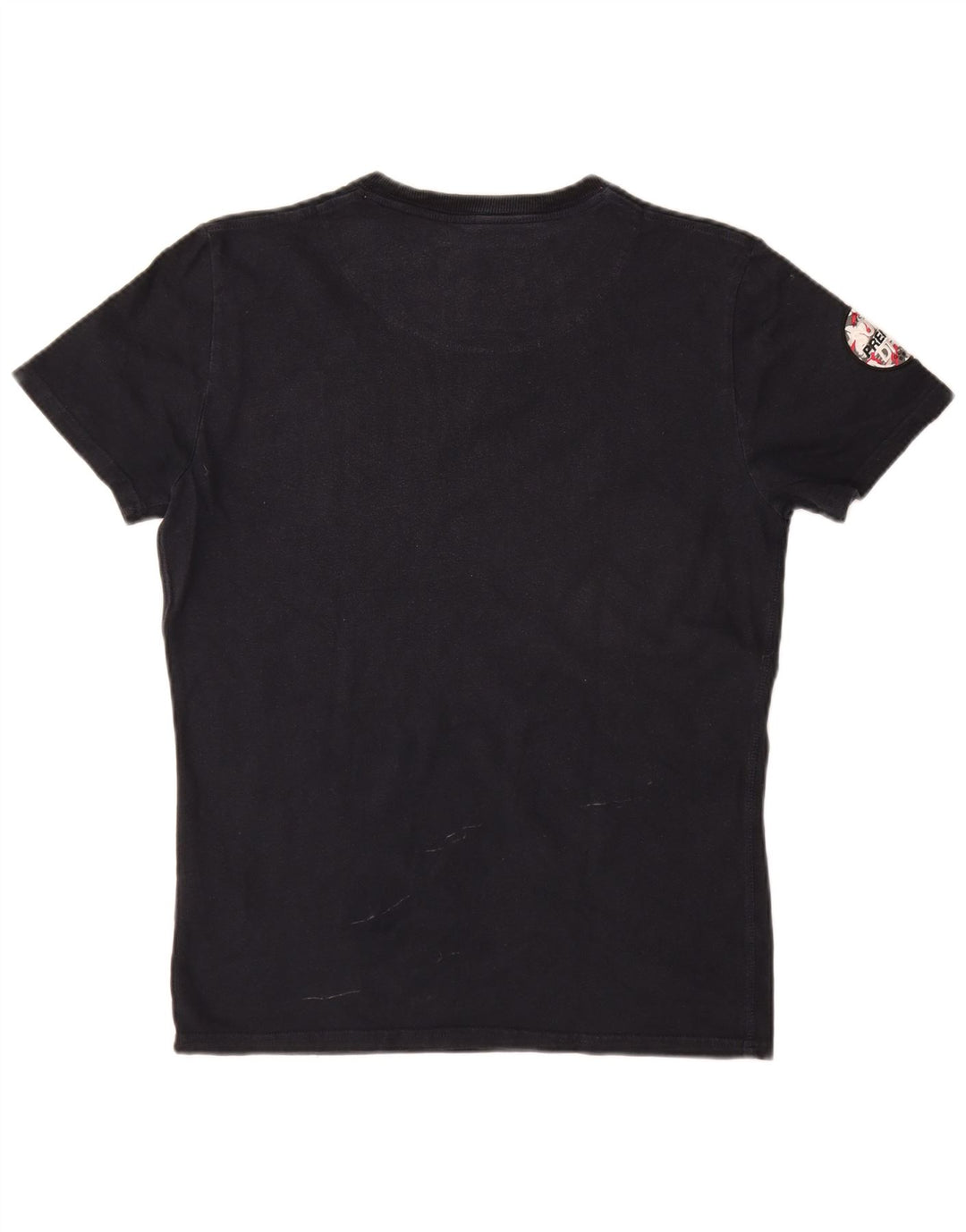 SUPERDRY Hombre Camiseta gráfica Top Medium Azul marino Algodón