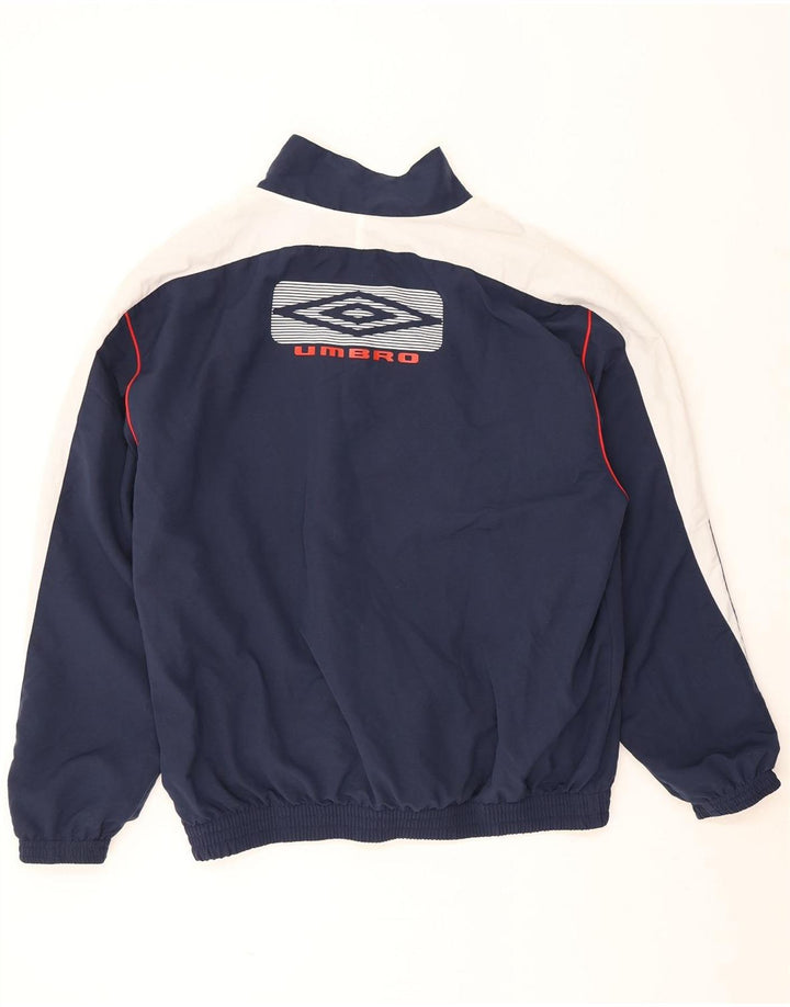 Umbro Hombre Gráfico Chándal Top Chaqueta XL Azul Marino Colorblock Poliéster