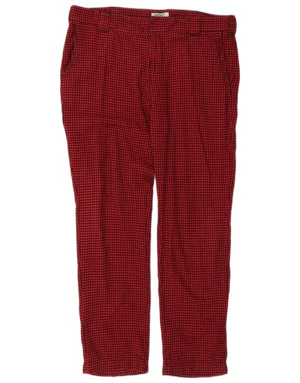 Carhartt Pantalón chino recto para hombre XL W40 L32 Algodón de pata de gallo rojo