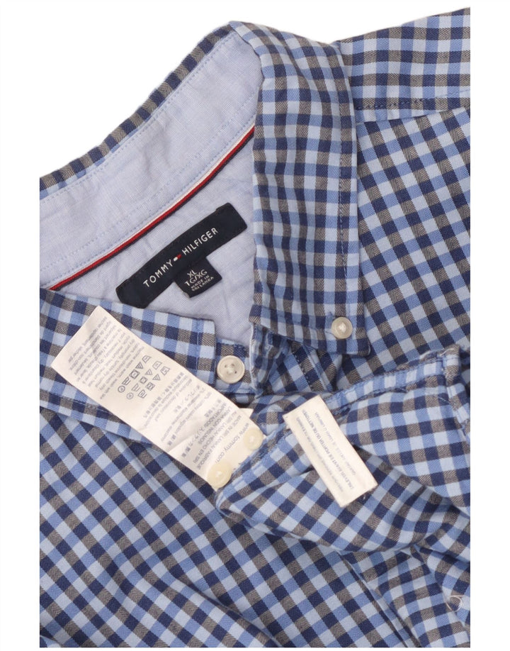 Camisa Tommy Hilfiger Hombre XL Algodón Vichy Azul