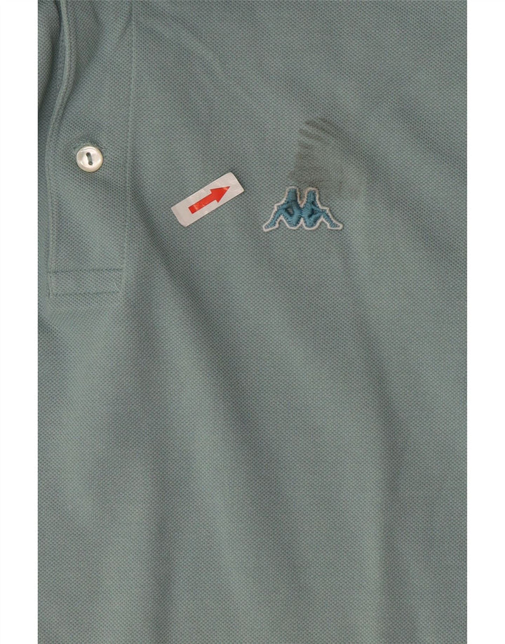 Polo Kappa Hombre Algodón Azul Medio