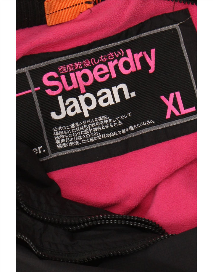 Superdry Chaqueta cortavientos con capucha para mujer UK 40 XL Nylon negro