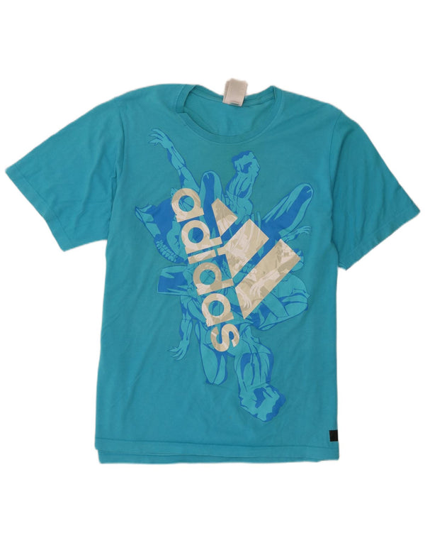 Adidas Hombre Camiseta Gráfica Top XL Algodón Azul