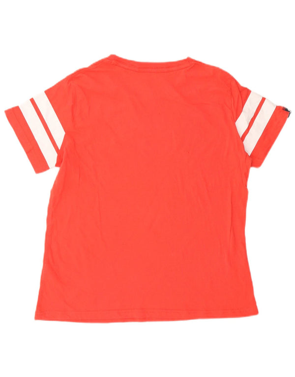Superdry Mujer Camiseta Gráfica Top UK 40 Medium Rojo Colorblock Algodón