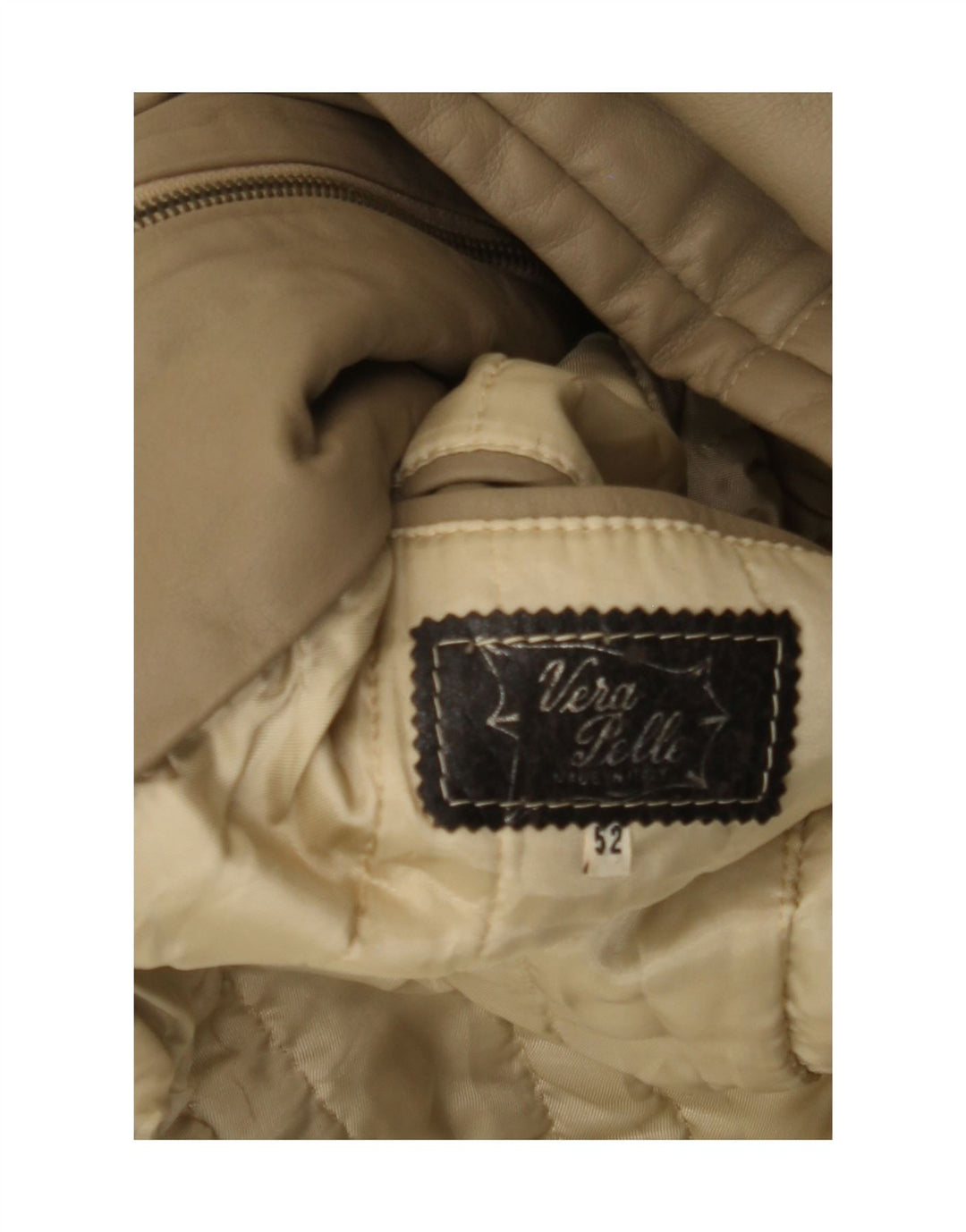 VINTAGE Chaqueta de cuero para hombre IT 52 XL Cuero beige