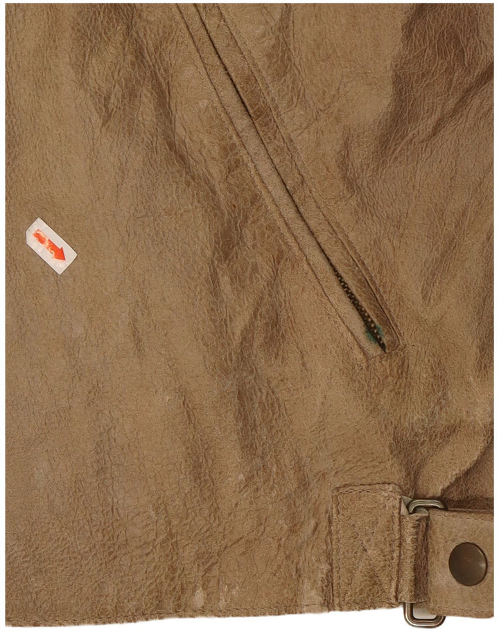 ANDREA D'AMICO Chaqueta de cuero para hombre IT 56 XL Cuero beige