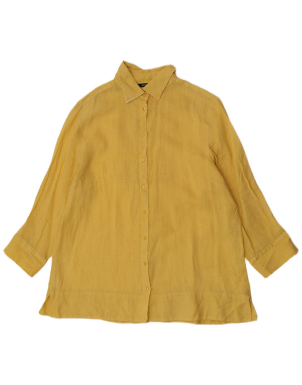 ELENA MIRO Camisa extragrande de manga 3/4 para mujer UK 40 XL Amarillo