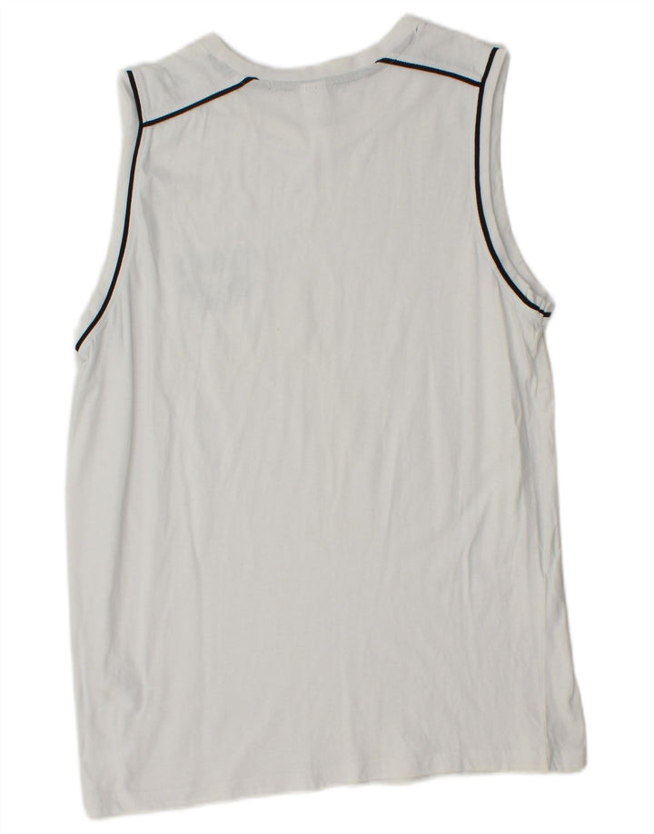 Arena Hombre Graphic Vest Top Medio Algodón Blanco