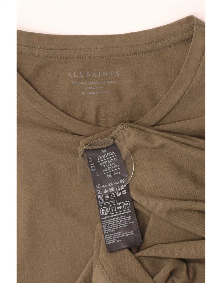 All Saints Hombre Regular Fit Camiseta Top Algodón Verde Medio
