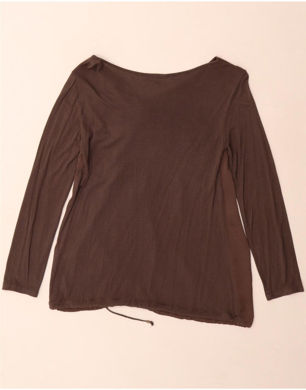 Trussardi Blusa de manga larga para mujer UK 40 Small Gris Colorblock