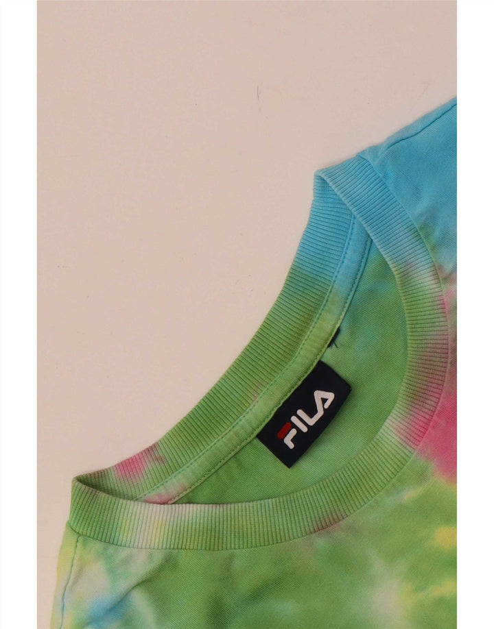 Fila Camiseta para mujer Top UK 12 Medium Multicolor Tie Dye