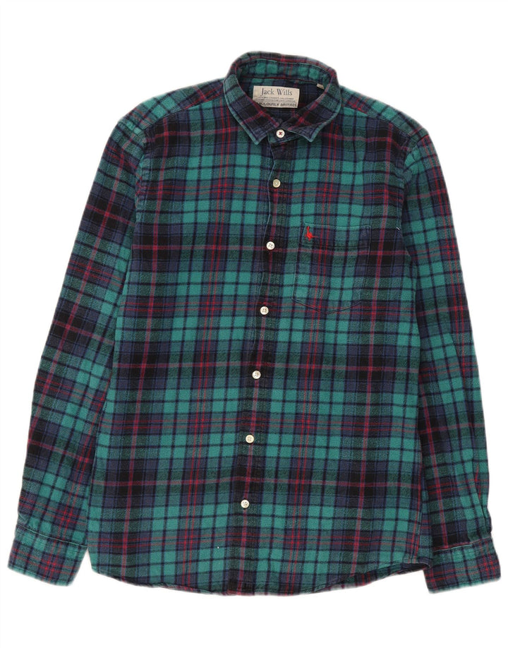 Jack Wills Camisa De Franela De Algodón A Cuadros Verde Medio Hombre