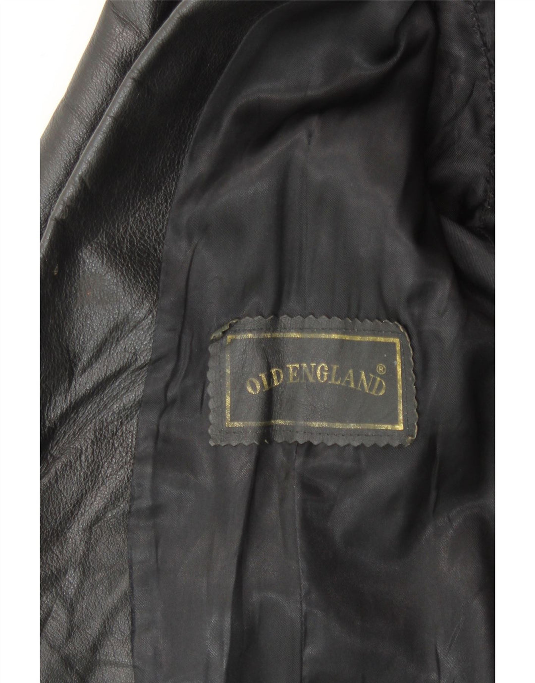 OLD ENGLAND Mens Leather 2 Button Blazer Jacket UK 38 Medium Black