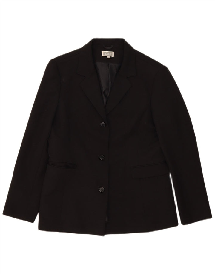 Etam Chaqueta Blazer de 3 Botones para Mujer UK 46 Grande Poliéster Negro