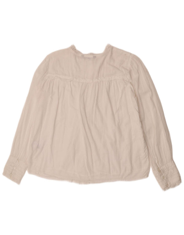 Crew Clothing Blusa de manga larga para mujer UK 10 Small White Cotton