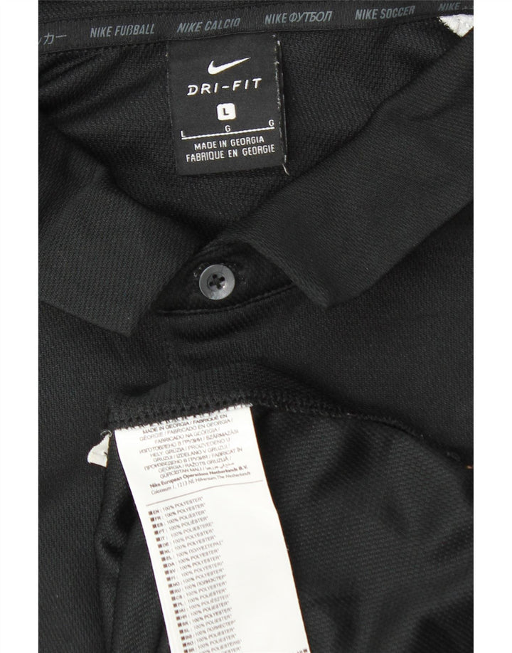 Nike Polo Dri Fit Graphic para hombre, poliéster color block, color negro, talla grande