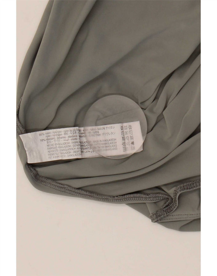 Zara Body Manga Larga Mujer UK 42 Nylon Gris Medio
