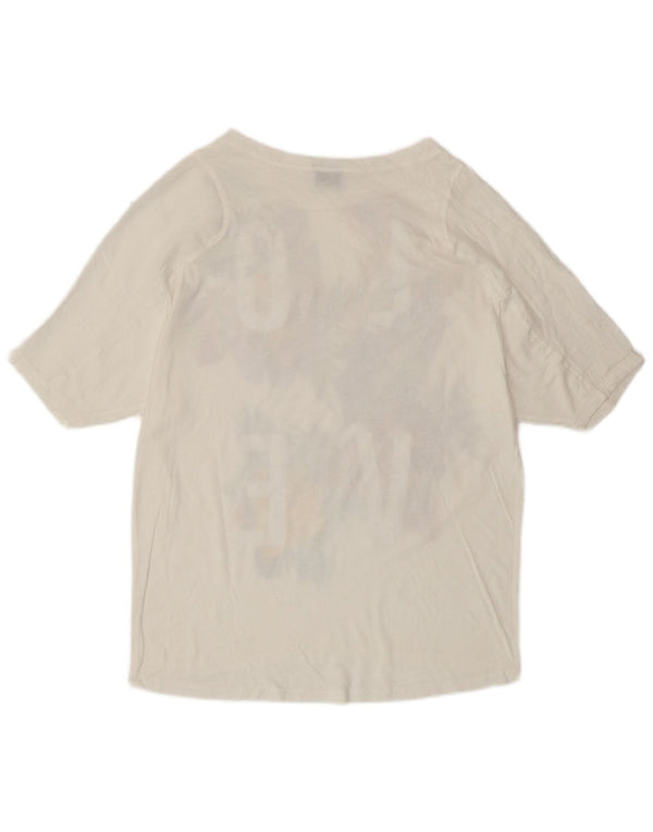 ZARA Mujer Camiseta Gráfica Top UK 10 Small Blanco Floral