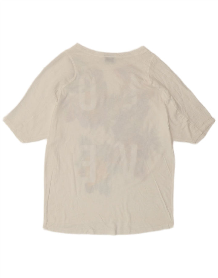 ZARA Mujer Camiseta Gráfica Top UK 10 Small Blanco Floral