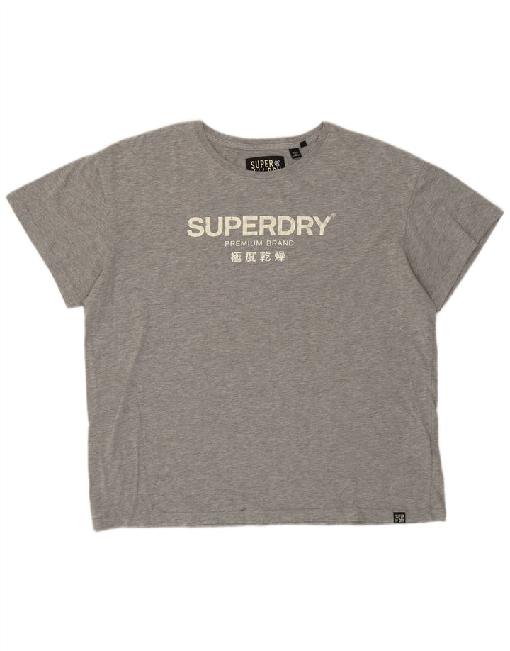 SUPERDRY Camiseta gráfica extragrande para mujer UK 46 Algodón gris grande