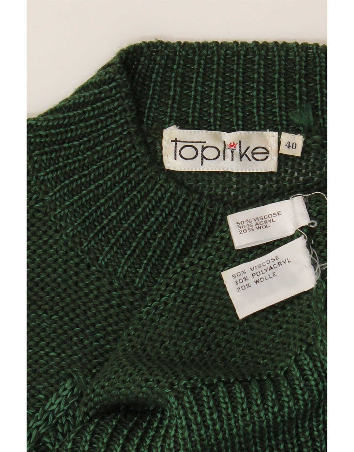 Toplike Jersey con cuello alto para hombre, talla 40, color verde medio, Argyle/diamante