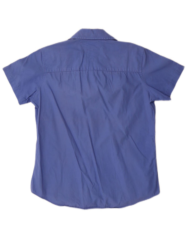Tommy Hilfiger Camisa de manga corta para mujer US 8 Algodón azul medio