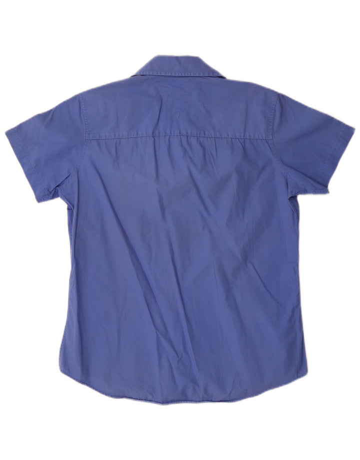 Tommy Hilfiger Camisa de manga corta para mujer US 8 Algodón azul medio