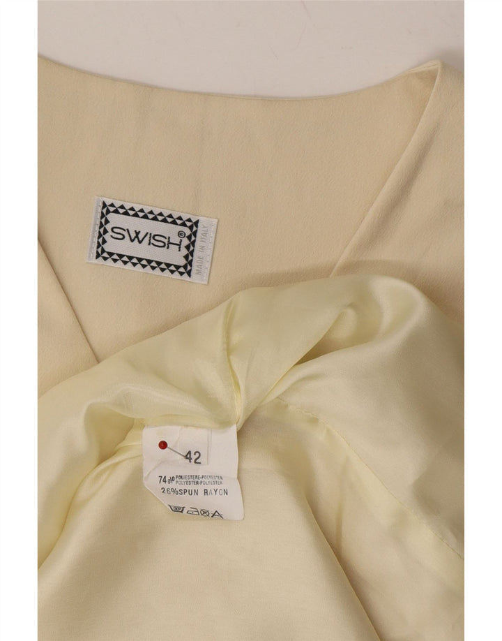 SWISH Womens Sleeveless 7 button Blazer Jacket IT 42 Medium Off White Vintage Swish and Second-Hand Swish from Messina Hembry 