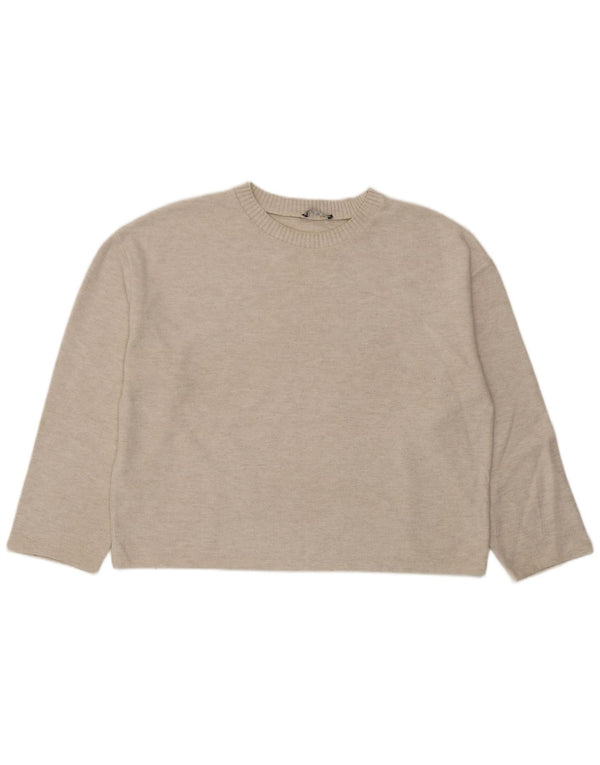 Zara Mujer Top Extragrande Manga Larga UK 46 Large Off White