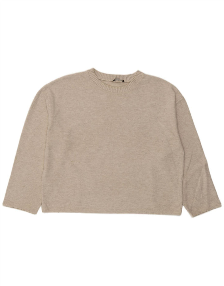 Zara Mujer Top Extragrande Manga Larga UK 46 Large Off White