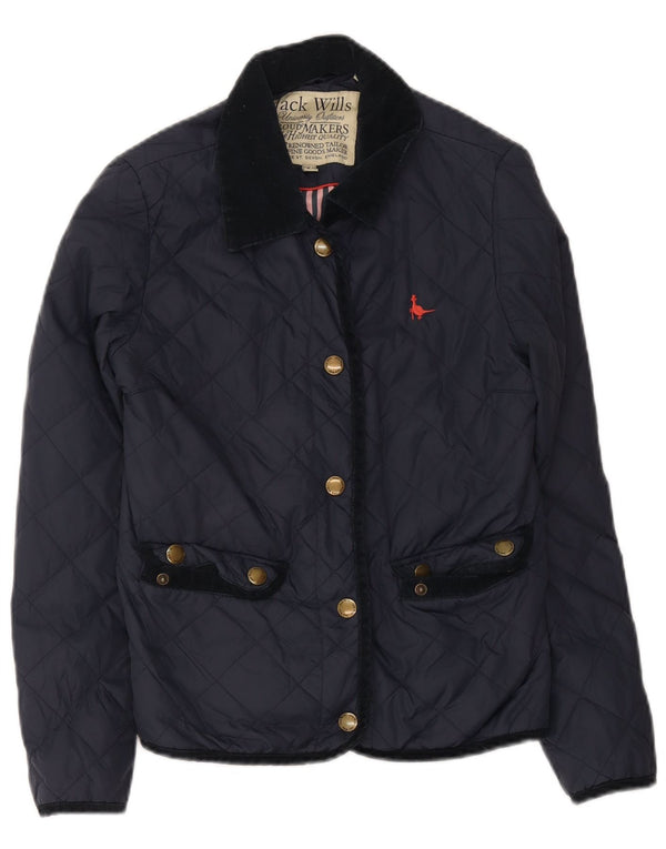 Jack Wills Chaqueta acolchada para mujer UK 10 Small Azul marino Nylon