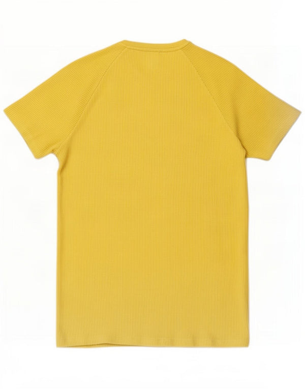 Zara Camiseta Hombre Top UK 8 Small Algodón Amarillo