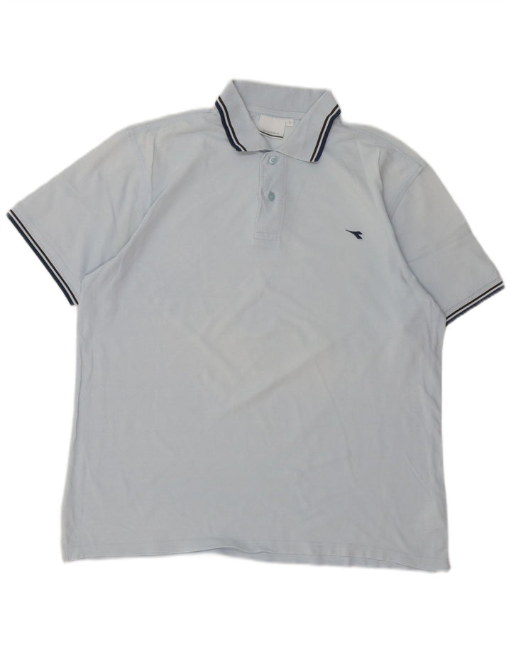 Diadora Polo Hombre Algodón Azul Grande