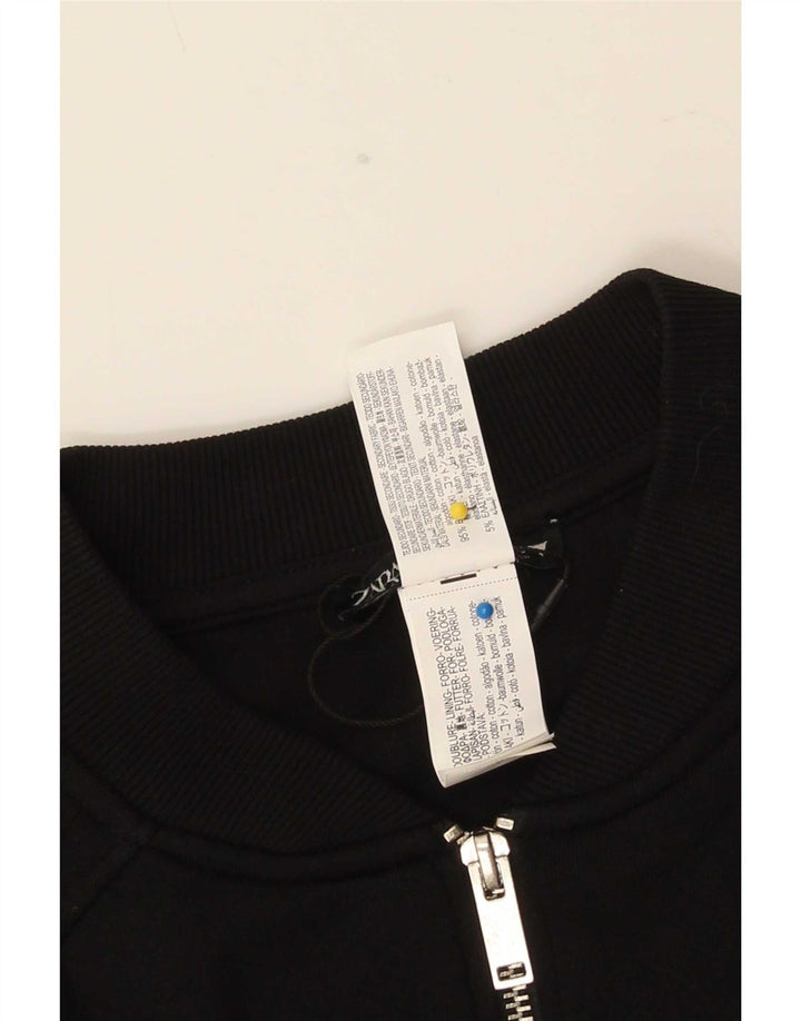 Zara Chaqueta Bomber para Mujer UK 46 Grande Algodón Negro