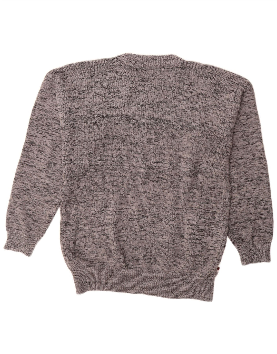 VINTAGE Hombres Crew Neck Jumper Suéter Grande Gris Geométrico