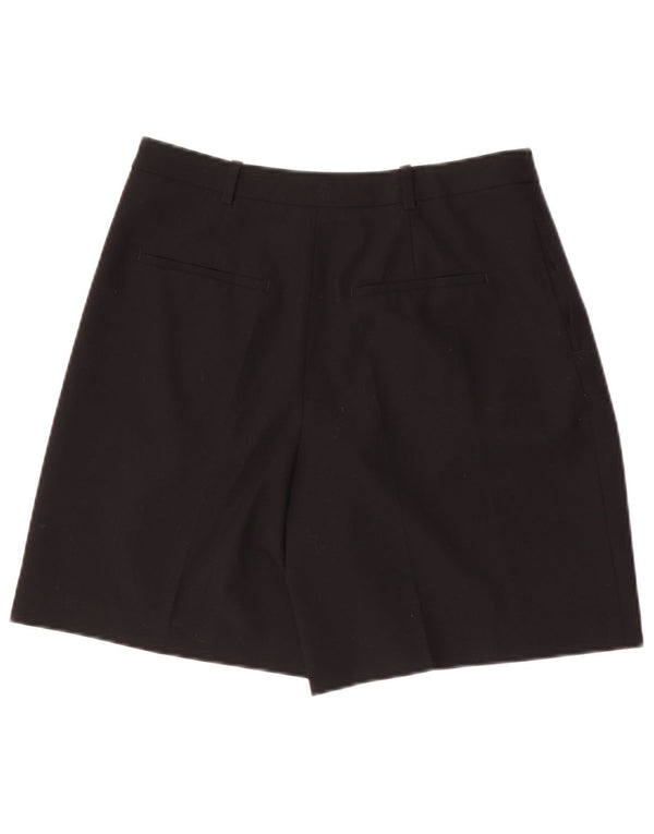 Zara Mujer Pantalones Cortos Chinos De Cintura Alta Pegged Pequeño W26 Negro
