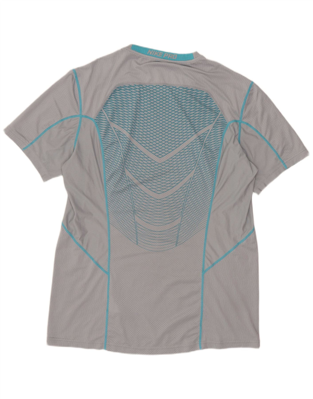 NIKE Camiseta Dri Fit para Hombre Top Grande Gris Cuadros Poliéster