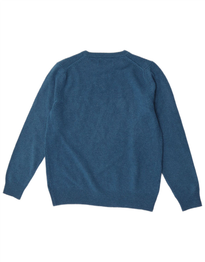 Marks & Spencer Jersey De Cuello Redondo Para Hombre De Lana De Cordero Azul Medio