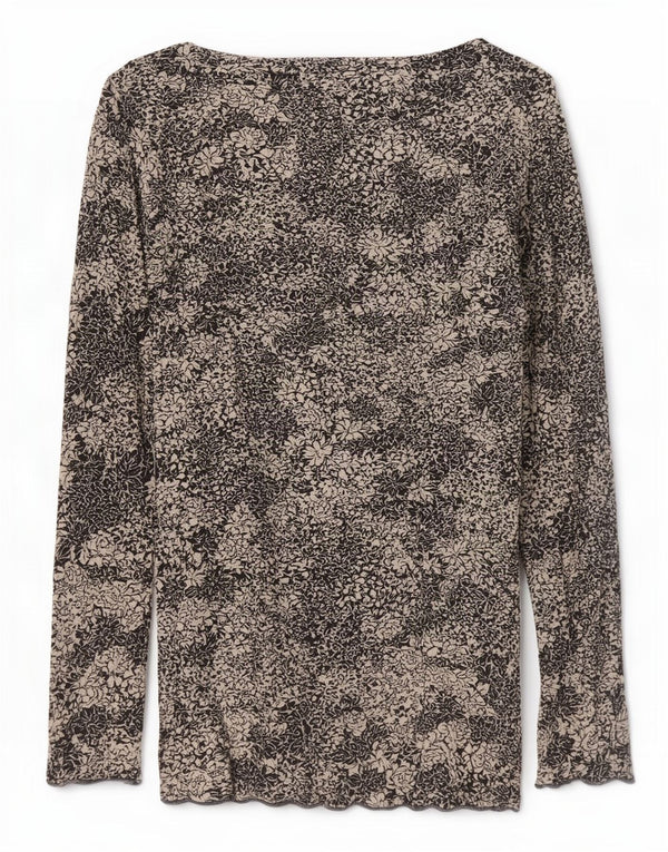 Phase Eight Top para mujer manga 3/4 UK 46 Viscosa floral negra grande