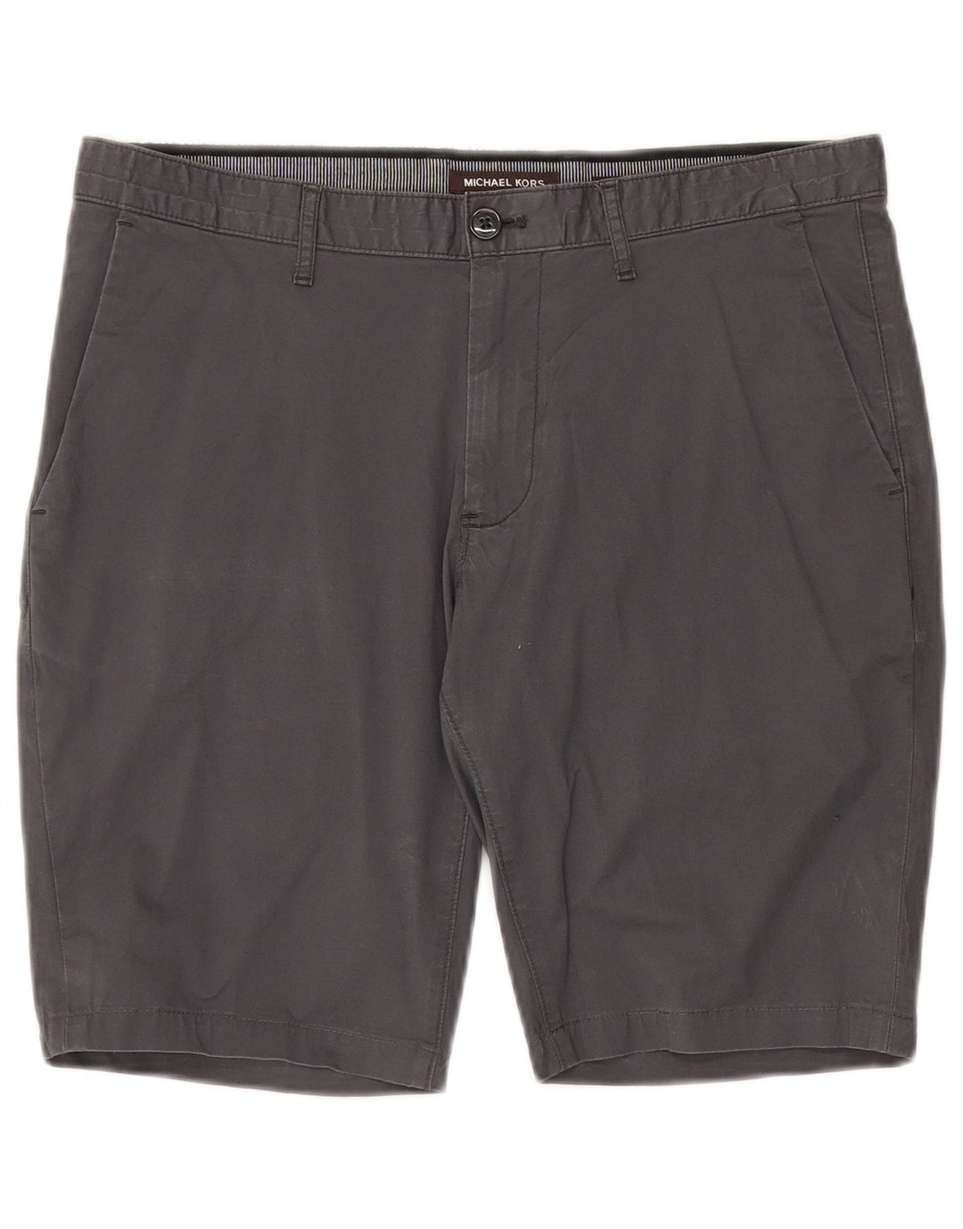 Michael Kors Pantalones cortos chinos ajustados para hombre W30 Algodón gris medio