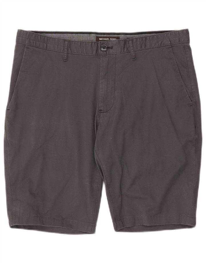 Michael Kors Pantalones cortos chinos ajustados para hombre W30 Algodón gris medio