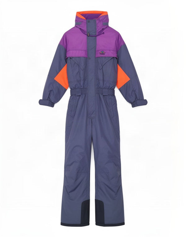 Brugi Mono de esquí con capucha para hombre UK 42 Large Azul Colorblock Poliamida