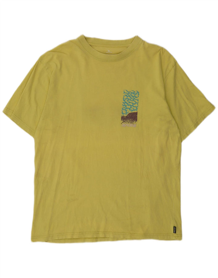 Rip Curl - Camiseta gráfica para hombre, talla grande, color amarillo